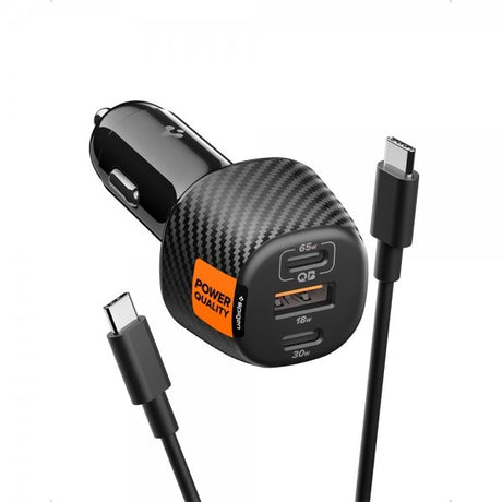 Spigen Essential Billaddare 113W 2xUSB-C 1xUSB-A Svart