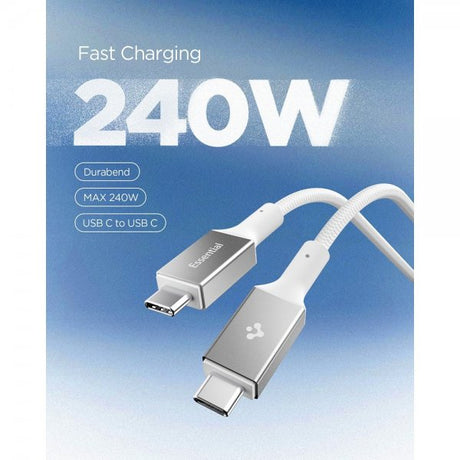 Spigen Essential Kabel Fabric USB-C/USB-C 240W 1.5m Vit