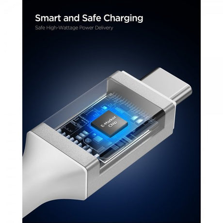 Spigen Essential Kabel Fabric USB-C/USB-C 240W 1.5m Vit