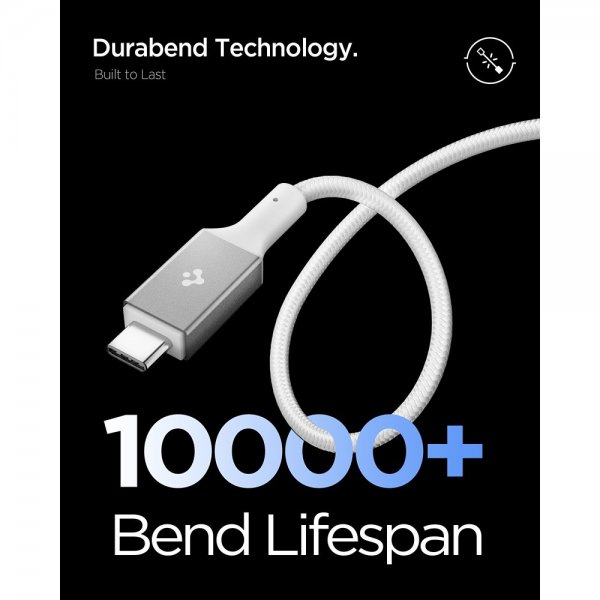 Spigen Essential Kabel Fabric USB-C/USB-C 240W 1.5m Vit