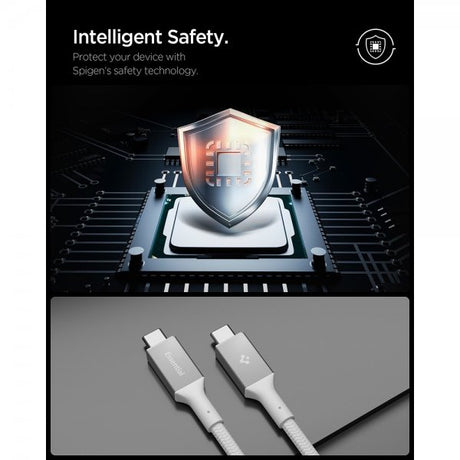 Spigen Essential Kabel Fabric USB-C/USB-C 240W 1.5m Vit