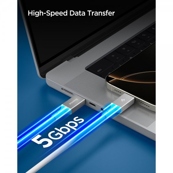 Spigen Essential Kabel USB-C till USB-C 100W 2m Vit