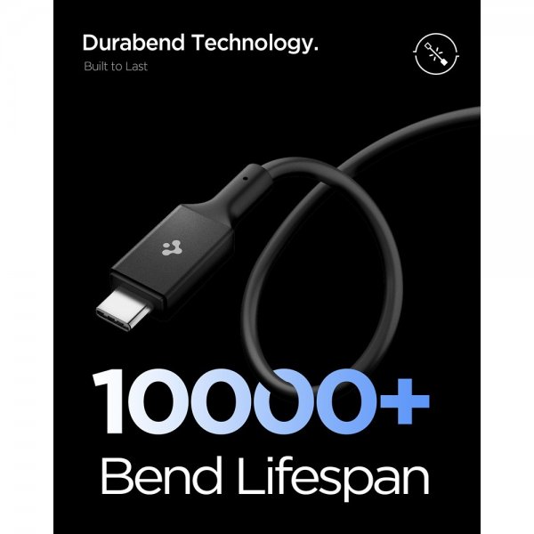Spigen Essential Kabel USB-C till USB-C 240W 1.2m Svart