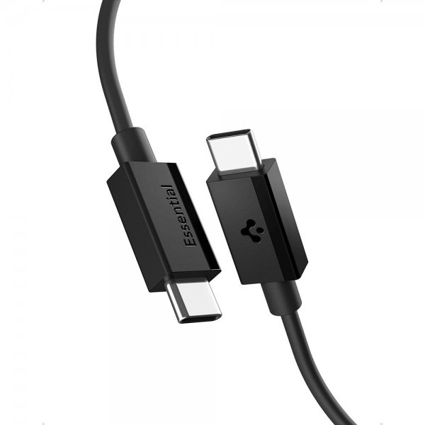 Spigen Essential Kabel USB-C till USB-C 60W 2m Svart