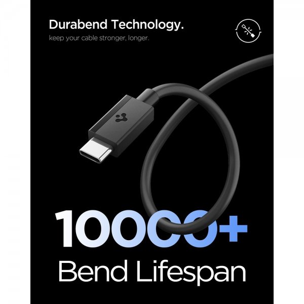 Spigen Essential Kabel USB-C till USB-C 60W 2m Svart