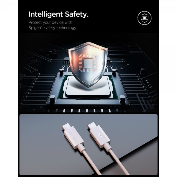 Spigen Essential Kabel USB-C till USB-C 60W 2m Vit
