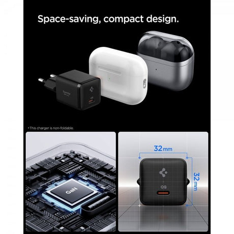 Spigen Essential Laddare 30W USB-C Svart
