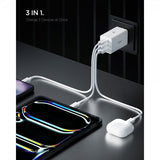 Spigen Essential Laddare 67W 2xUSB-C 1xUSB-A Vit