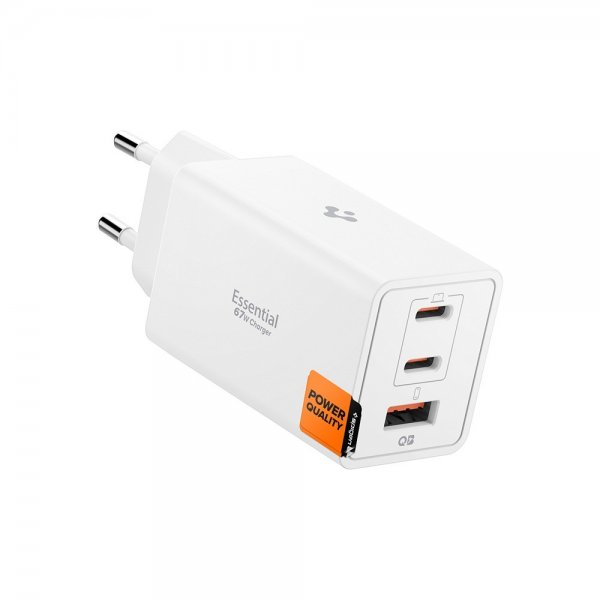 Spigen Essential Laddare 67W 2xUSB-C 1xUSB-A Vit