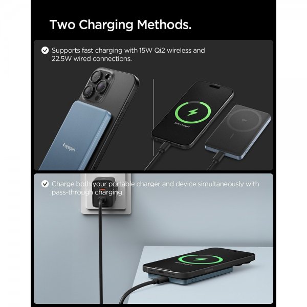 Spigen Essential Powerbank MagSafe 5000 mAh 22.5W Teal Blue