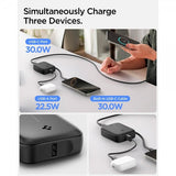 Spigen Essential Powerbank med inbyggd Kabel 10 000 mAh 30W Svart