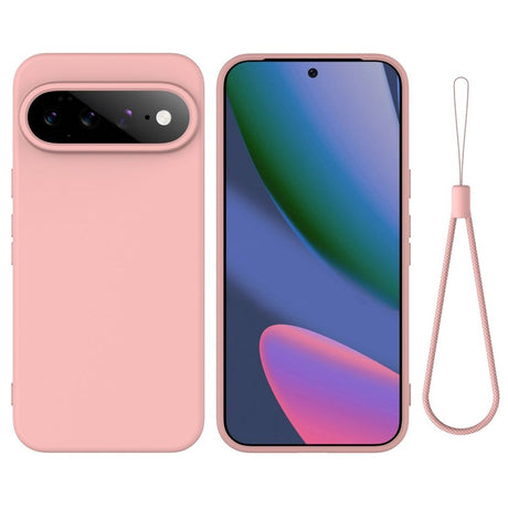 Google Pixel 11 Pro XL Skal med Strap Silikon Rosa