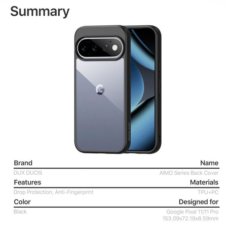 Dux Ducis Google Pixel 11/Google Pixel 11 Pro Skal Aimo Series Svart