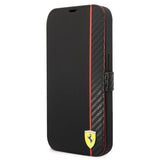 Ferrari iPhone 14 Pro Fodral Carbon Effect Metal Logo Svart