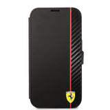 Ferrari iPhone 14 Pro Fodral Carbon Effect Metal Logo Svart