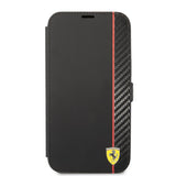 Ferrari iPhone 14 Pro Max Fodral Carbon Effect Metal Logo Svart