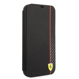 Ferrari iPhone 14 Pro Max Fodral Carbon Effect Metal Logo Svart