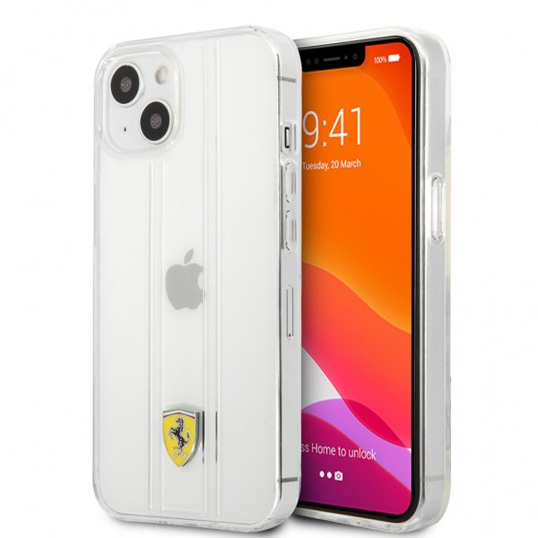 Ferrari iPhone 13 Mini Skal 3D Stripes Transparent