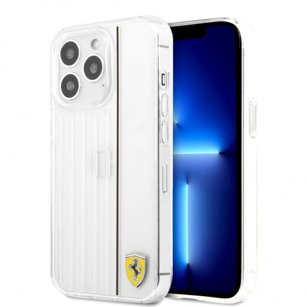 Ferrari iPhone 13 Pro Max Skal 3D Lines Svart Transparent