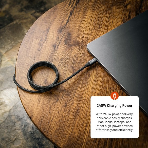 Fixed Kabel Magnetisk USB-C till USB-C 240W 2m