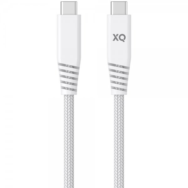 Xqisit Flätad Laddkabel USB-C till USB-C 3.1 2m Vit