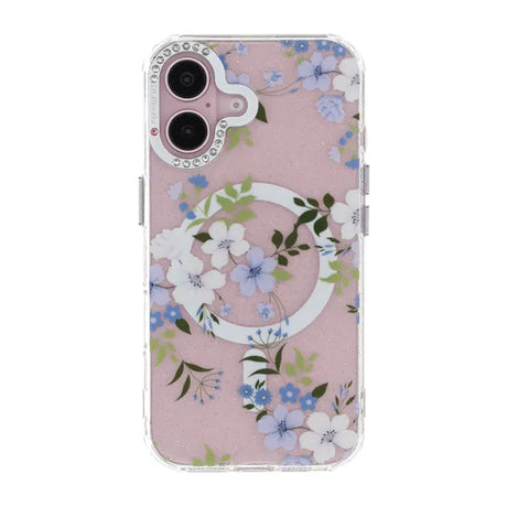 iPhone 16 Skal Blommigt MagSafe Blå