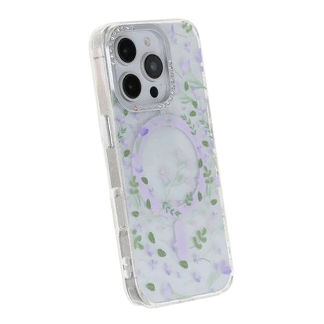 iPhone 16 Pro Skal Blommigt MagSafe Lila