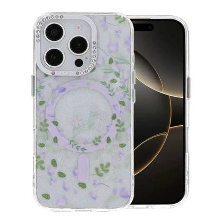 iPhone 16 Pro Max Skal Blommigt MagSafe Lila