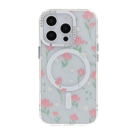 iPhone 16 Pro Max Skal Blommigt MagSafe Rosa