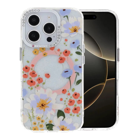 iPhone 16 Pro Max Skal Blommigt MagSafe Orange