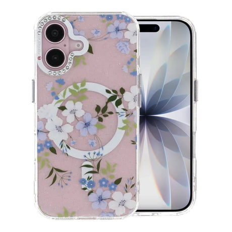 iPhone 17 Skal Blommigt MagSafe Blå