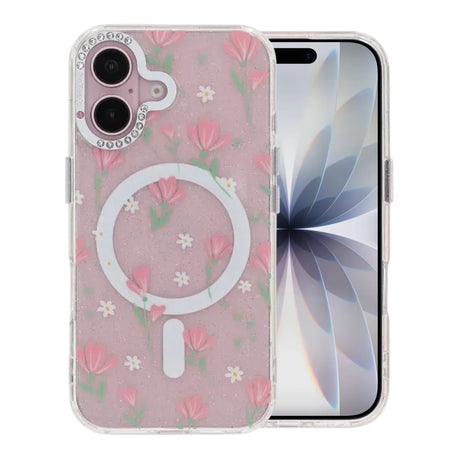 iPhone 17 Skal Blommigt MagSafe Rosa