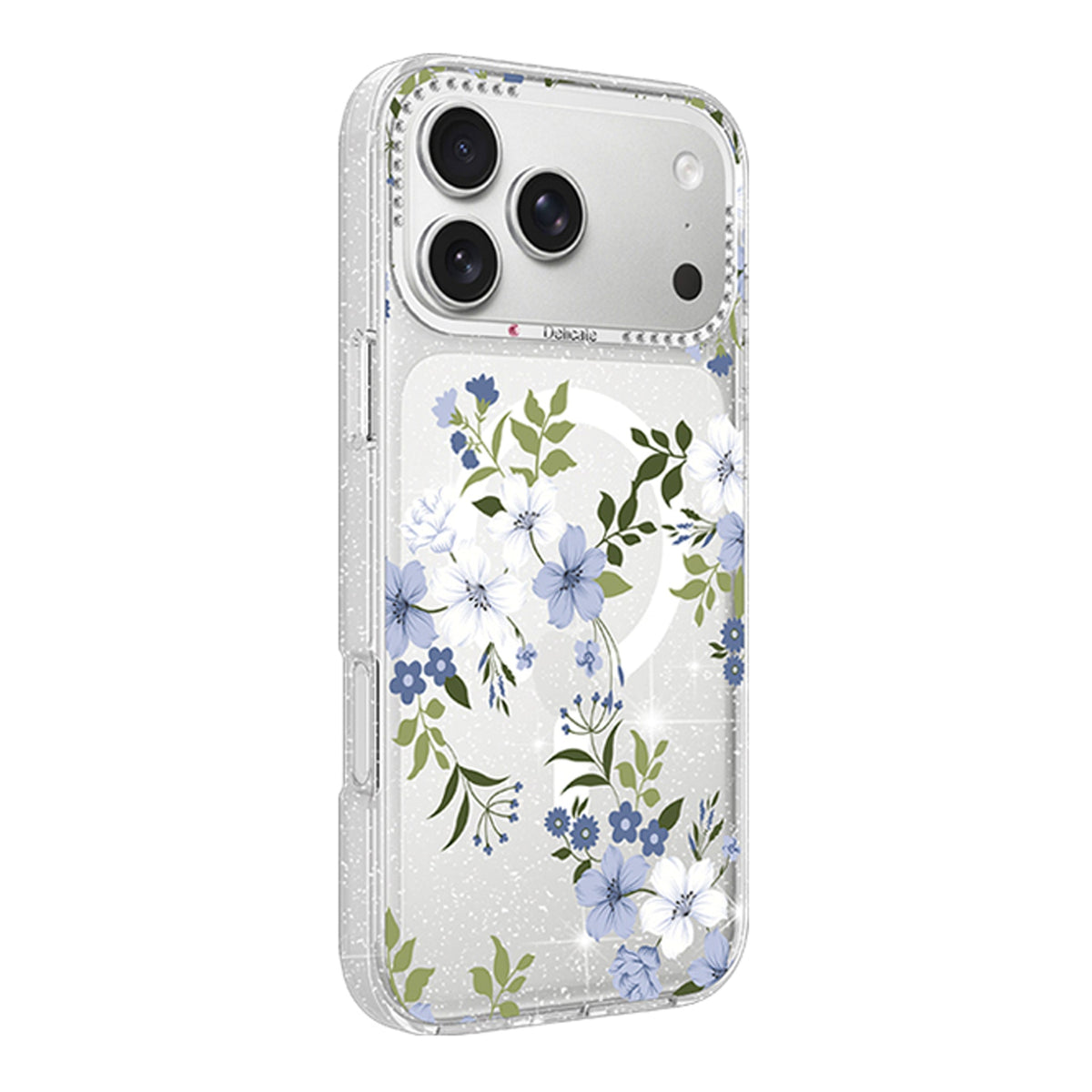 iPhone 17 Pro Skal Blommigt MagSafe Blå