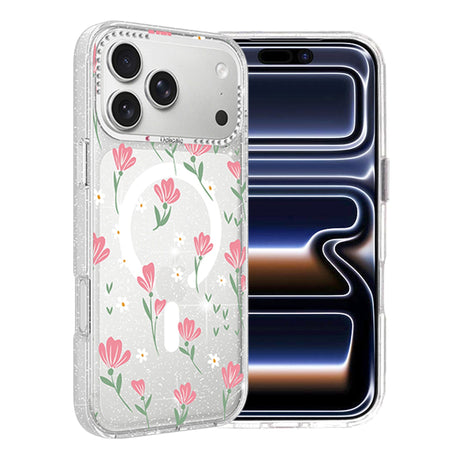 iPhone 17 Pro Max Skal Blommigt MagSafe Rosa
