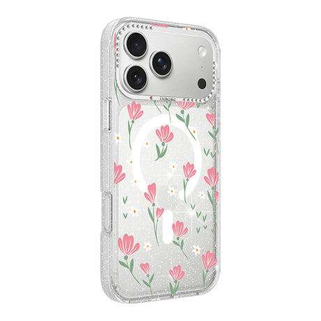 iPhone 17 Pro Max Skal Blommigt MagSafe Rosa