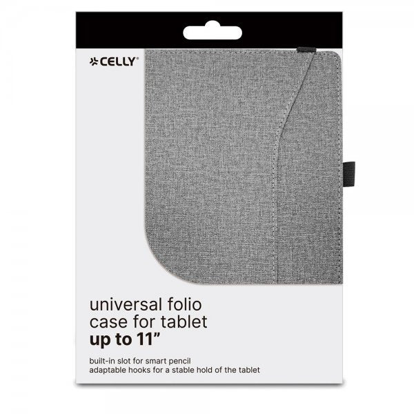Celly Fodral Universal Folio upp till 11" Grå