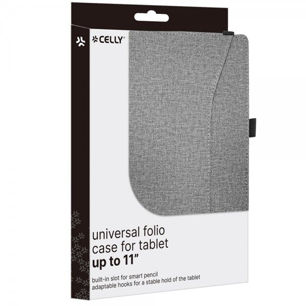 Celly Fodral Universal Folio upp till 11" Grå