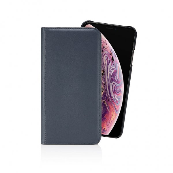 Pipetto iPhone X/Xs Fodral Magnetic Folio Marinblå