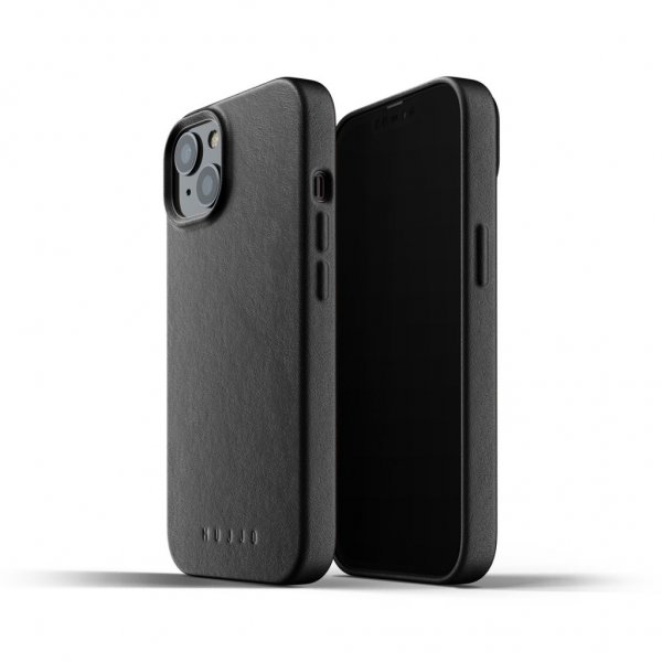 Mujjo iPhone 13 Skal Full Leather Case Svart
