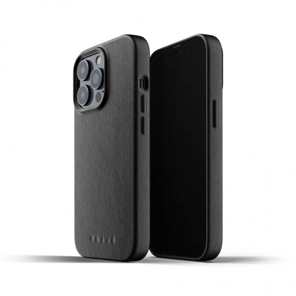 Mujjo iPhone 13 Pro Skal Full Leather Case Svart