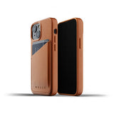 Mujjo iPhone 13 Mini Skal Full Leather Wallet Case Tan