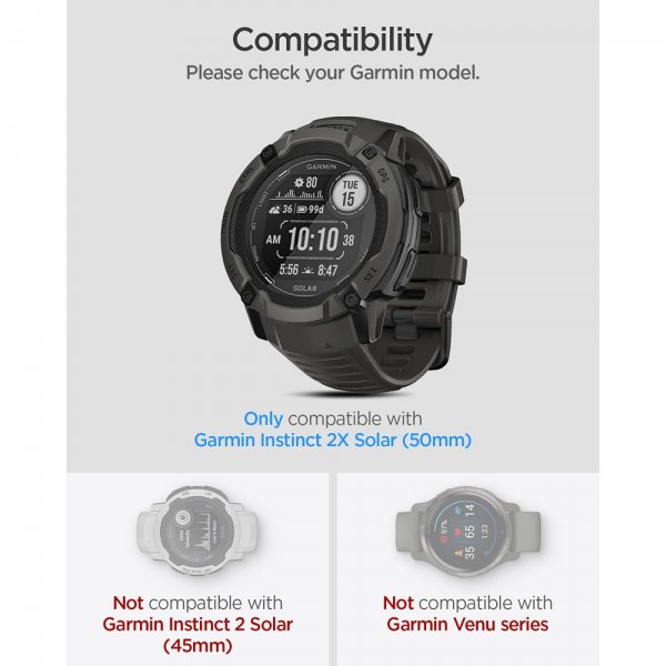 Spigen Garmin Instinct 2X Solar Skärmskydd GLAS.tR EZ Fit 2-pack