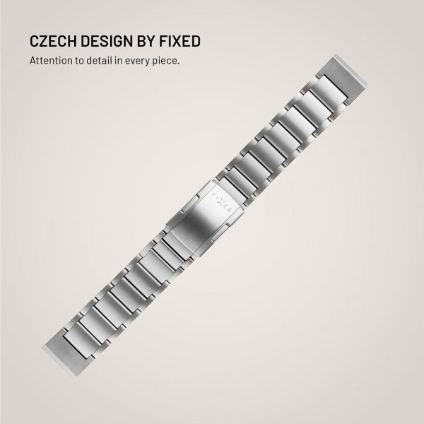 Fixed Garmin QuickFit 22mm Armband Titanium Strap Grå