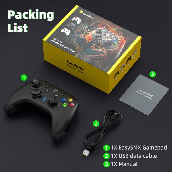 EasySMX Bayard 9124 Switch/Android/PC Programmable Wireless Gamepad Svart