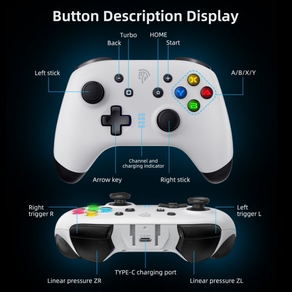 EasySMX Bayard 9124 Switch/Android/PC Programmable Wireless Gamepad Vit
