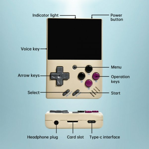 Miyoo Mini+ Handhållen Spelkonsol Retro 3.5" 64GB Vit