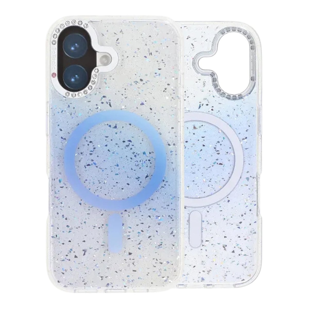 iPhone 17 Skal Glitter Diamond MagSafe Blå