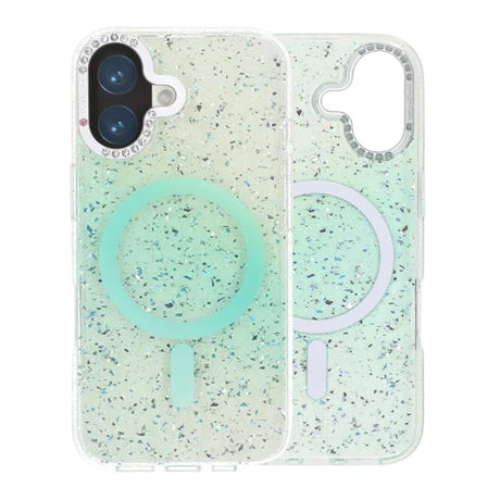 iPhone 17 Skal Glitter Diamond MagSafe Grön