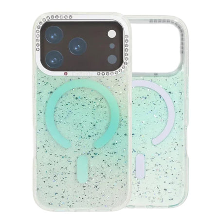 iPhone 17 Pro Skal Glitter Diamond MagSafe Grön
