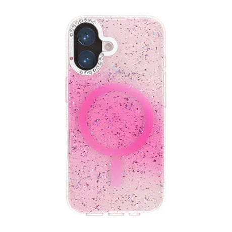 iPhone 17 Skal Glitter Diamond MagSafe Rosa